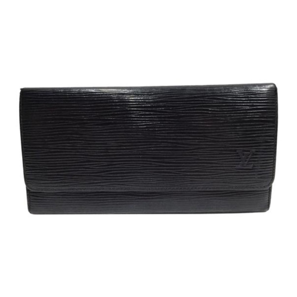 Louis Vuitton black epi leather check book cover